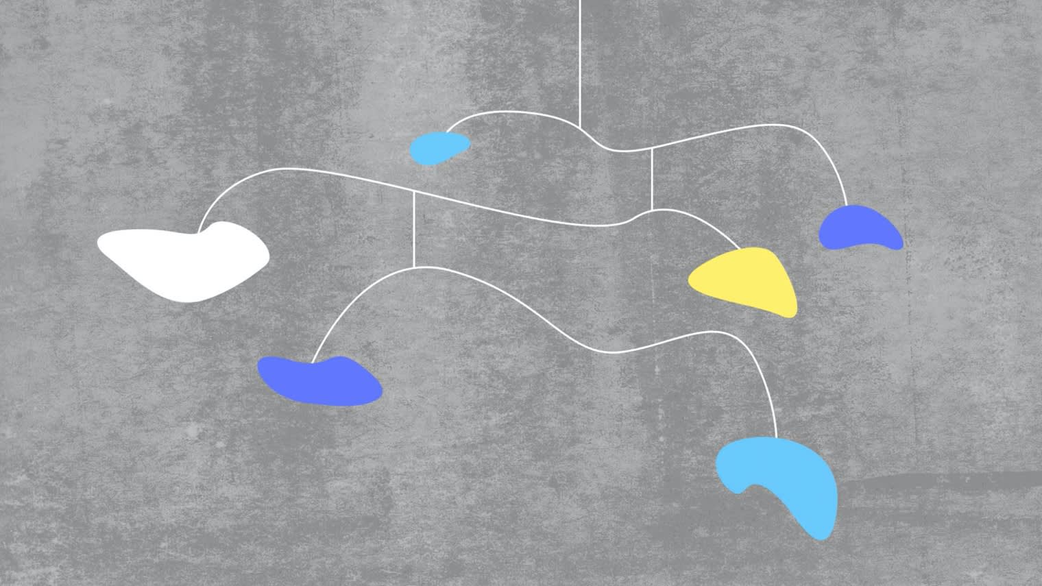 A mobile with different shapes