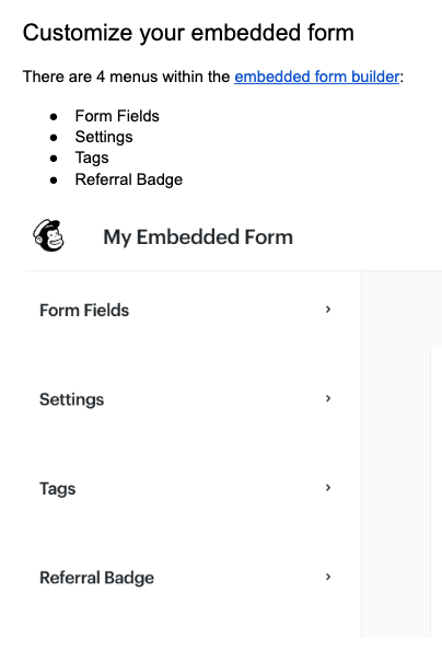 customize embedded form