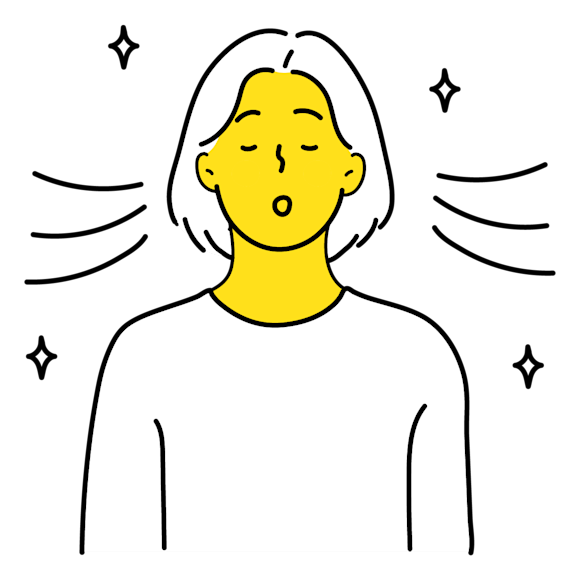 Graphic of a person taking deep breaths 