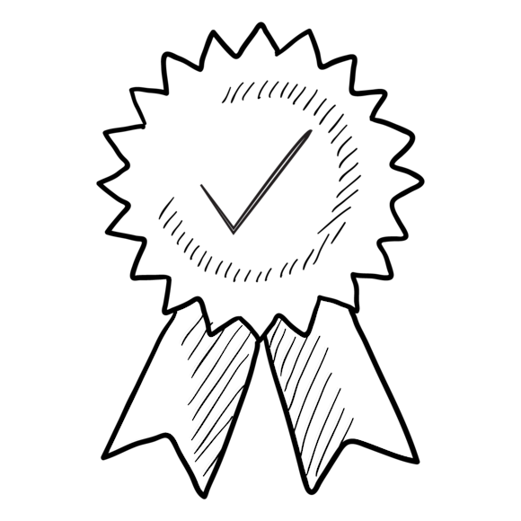 ribbon with check mark