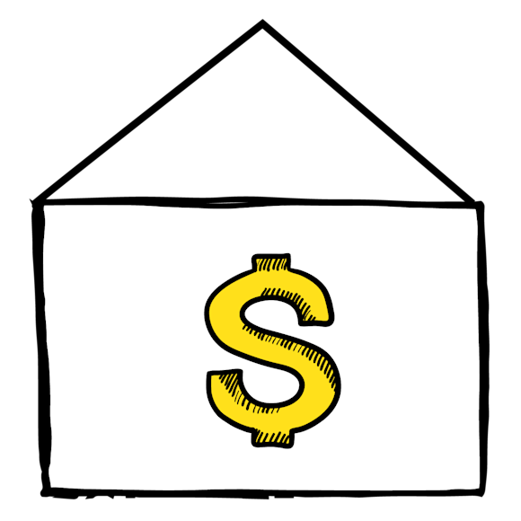 sign with a dollar sign on it