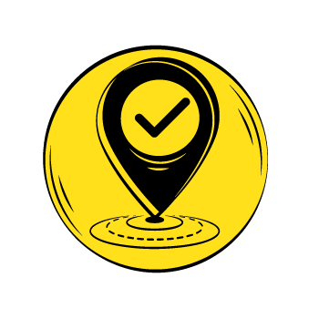 adjust prices -  yellow circular icons with a location symbol in it