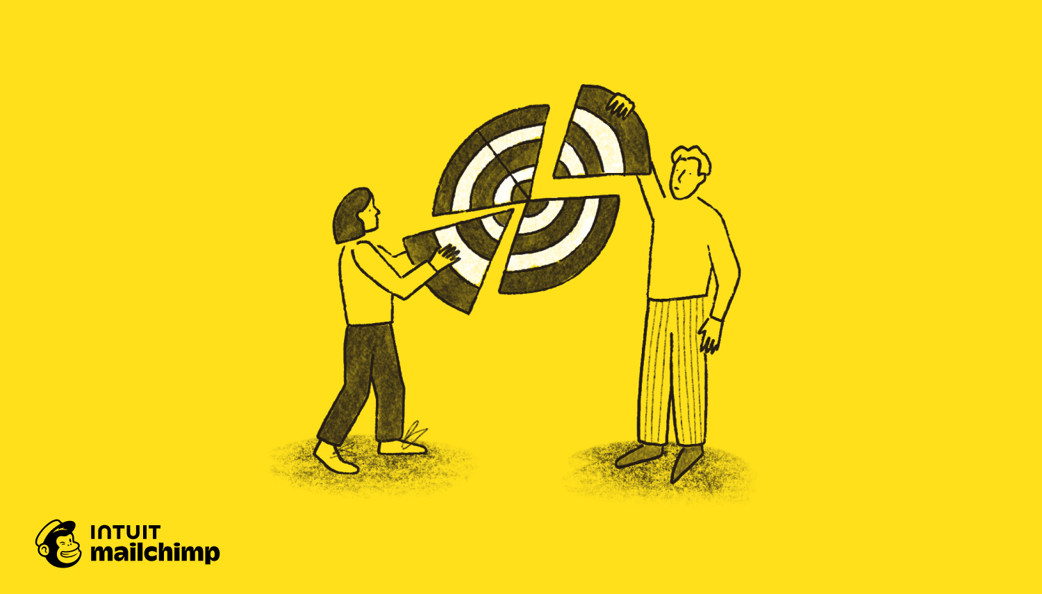 two people competing a pie chart