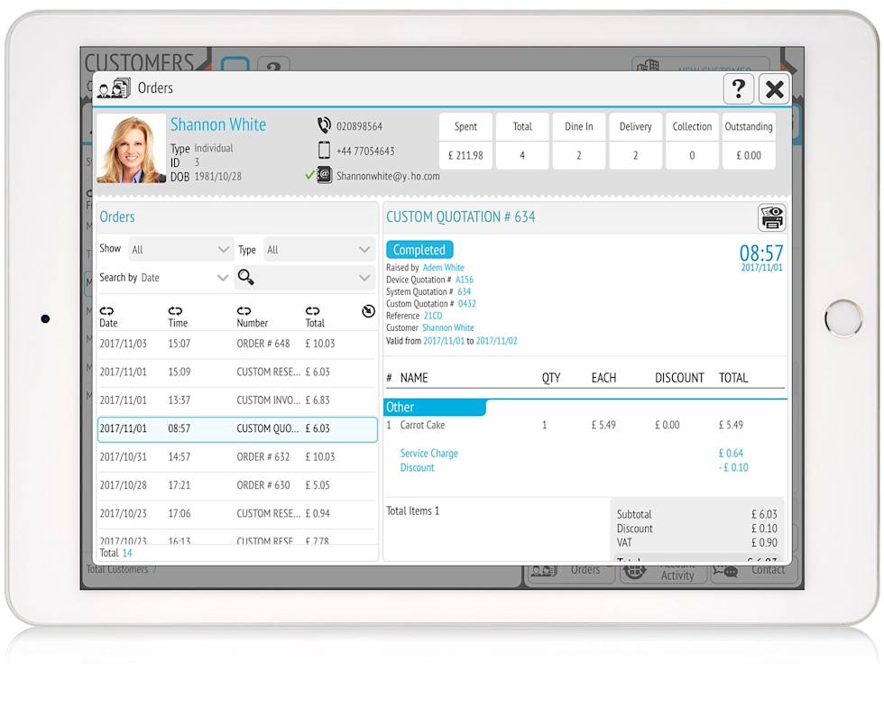 Image of Ipad with the Tillpoint CRM on the screen