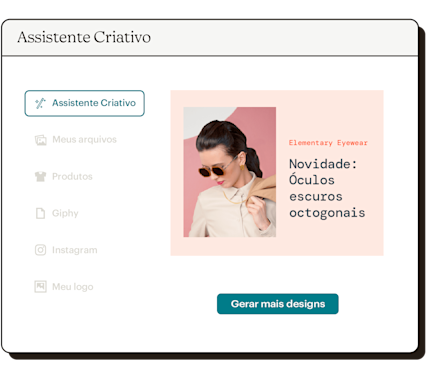 Exemplo de um design de anúncio de um novo produto gerado pelo assistente criativo.
