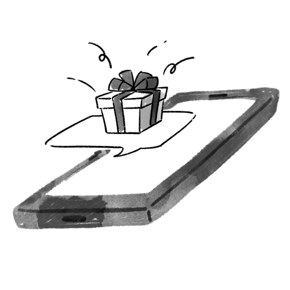 text message with a gift/welcome offer