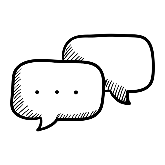 two text bubbles