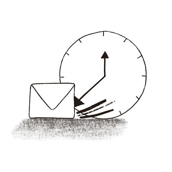 Clock and envelope