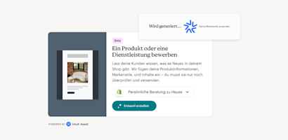 Beispiel: Intuit Assist erstellt eine E-Mail, um ein Produkt oder eine Dienstleistung zu bewerben