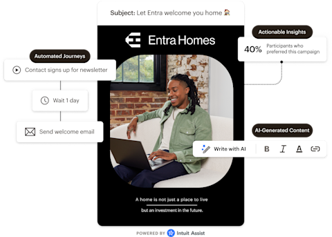 Entra Homes Content Editor - man sitting on a couch with his laptop