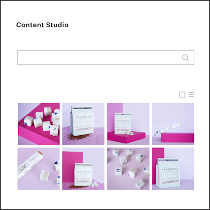 Our Content Studio showcasing various images of products