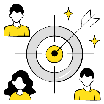 facebook business page - various user personas and targeting icon