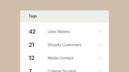 A dashboard showing a variety of tags associated with customers. 
