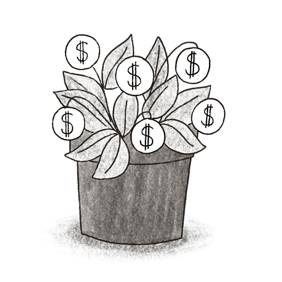 Plant with “$” signs