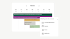 Vista de calendario del gestor de campañas de Mailchimp