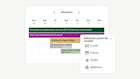 Visualização de calendário do gerenciador de campanha do Mailchimp