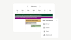 Vista del calendario della gestione della campagna di Mailchimp
