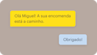 Imagem mostrando uma interface de usuário abstrata flutuante de mensagens de texto, demonstrando como os usuários podem aumentar o envolvimento e a retenção de clientes com o SMS transacional.