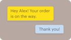Image showing floating Abstract User Interface of text messages, demonstrating how users can boost engagement and customer retention with transactional SMS.
