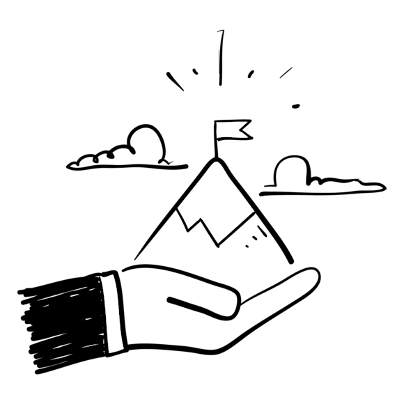 A hand holding a mountain