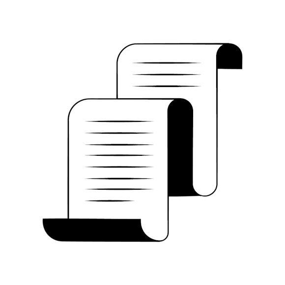 brand manifesto definition - A minimalist black line drawing of a long piece of paper