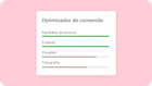 Imagen de una representación abstracta de la función Optimizador de contenido El gráfico sugiere la manera en que los usuarios pueden determinar cómo sus estrategias de marketing digital pueden beneficiarse del aprendizaje automático y la inteligencia artificial.
