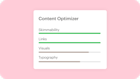 Image of an abstract representation of the Content Optimizer feature. The visual suggests how users can learn how their digital marketing strategies can benefit from machine learning and AI.