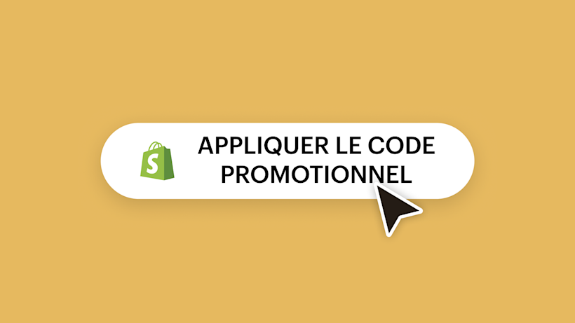 Un bouton « Appliquer le code promotionnel » Shopify avec un curseur de souris sur le point de cliquer dessus.