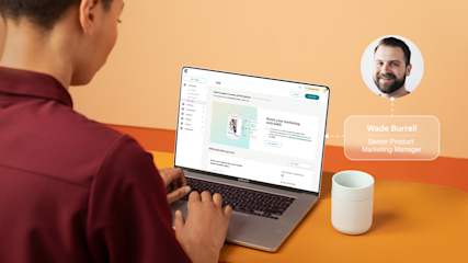 Image of laptop with Wade Burrell logo