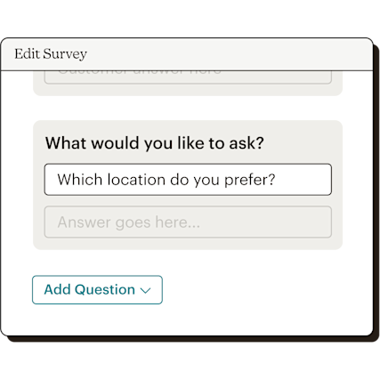 Editing the survey question.
