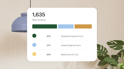 Dashboard showing new contacts from various sources.
