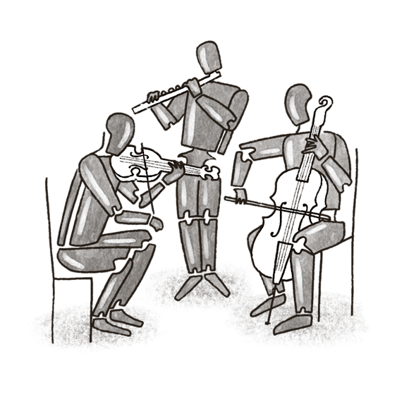 Robots playing instruments