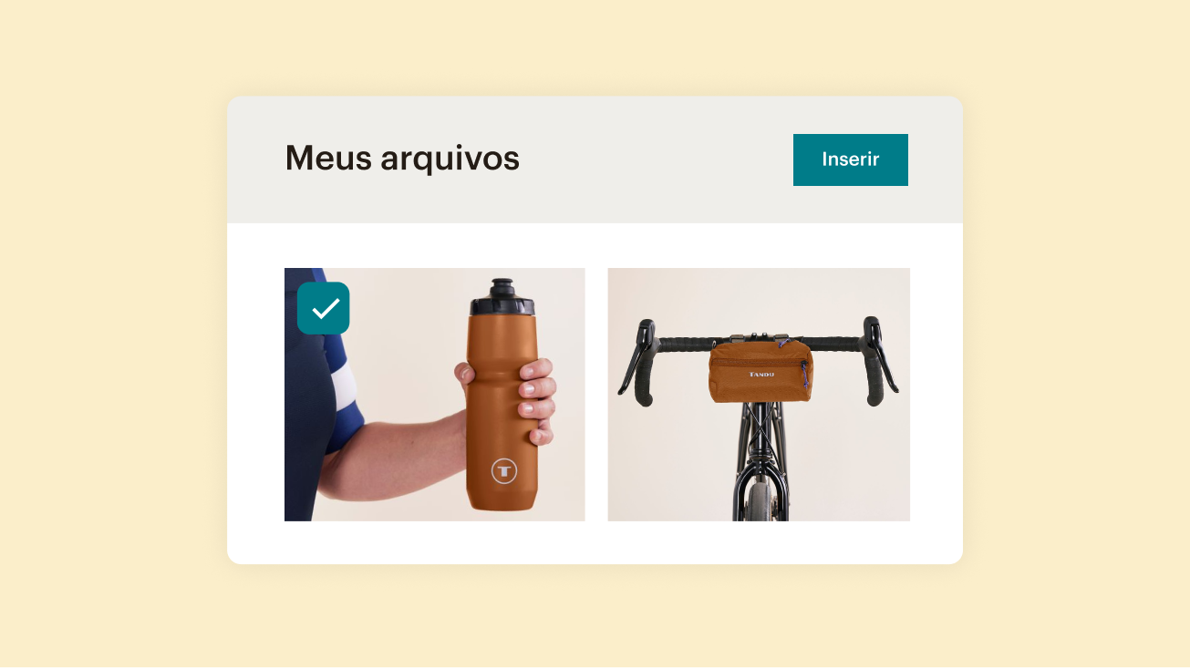 Importação de imagens de produtos para o Estúdio de Conteúdo do Mailchimp.