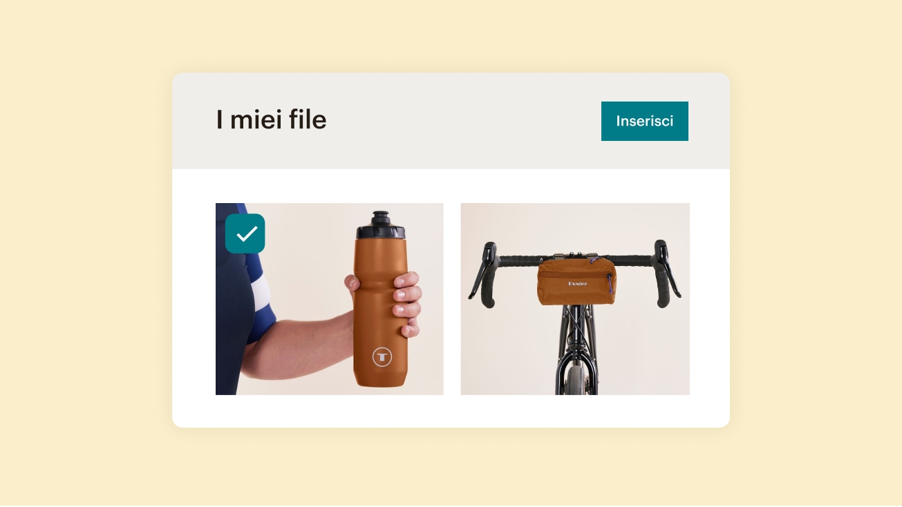 Importa le immagini dei prodotti in Content Studio di Mailchimp.