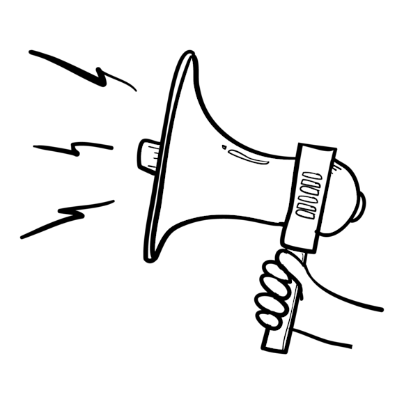 person using a megaphone