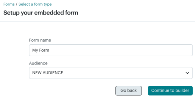 setup embedded form