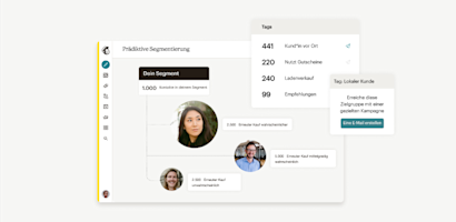 Beispiel für die prädiktive Segmentierung von Mailchimp, bei der Tags hervorgehoben werden