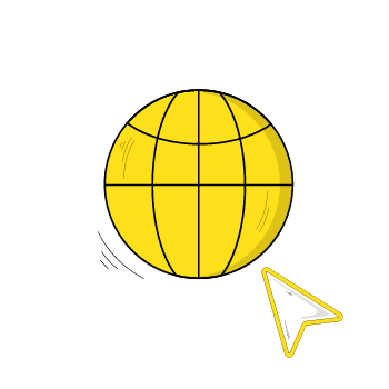refresh your SEO - A yellow circular globe icon and an arrow icon