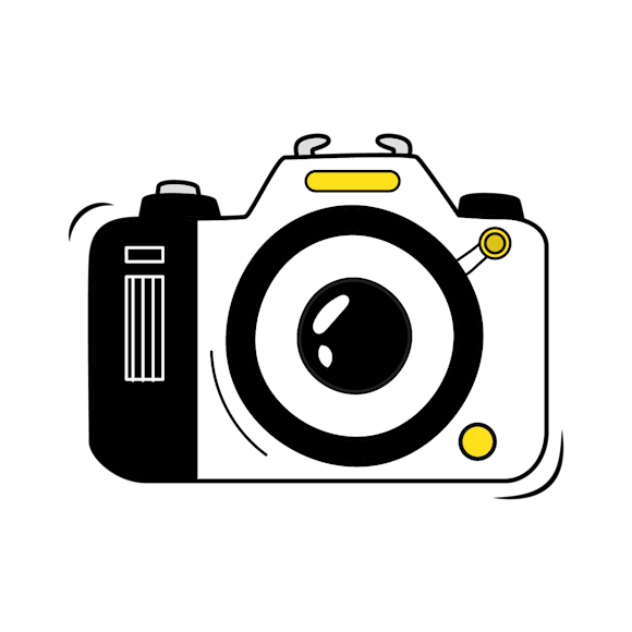 high quality images - Black and white icon of a camera