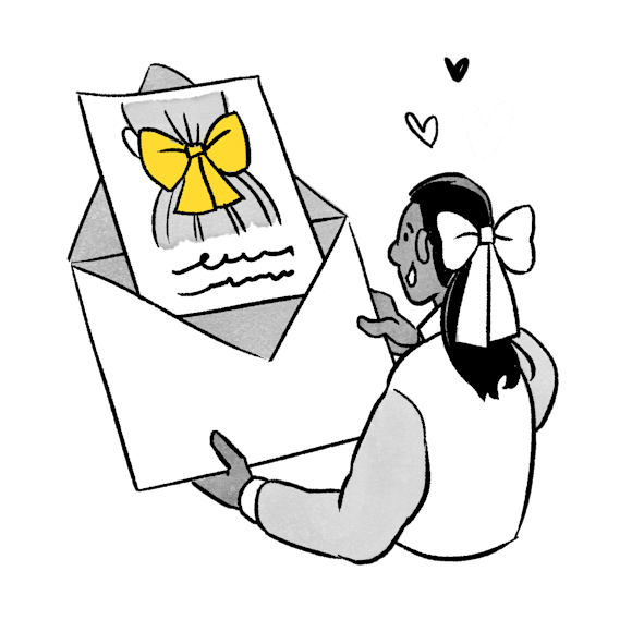 Woman opening a large envelope