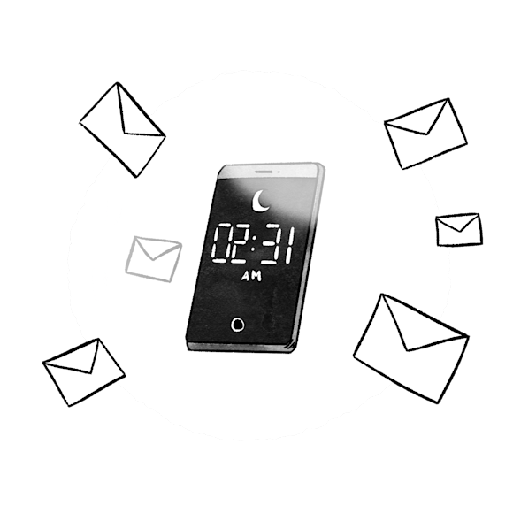 SMS being sent at night