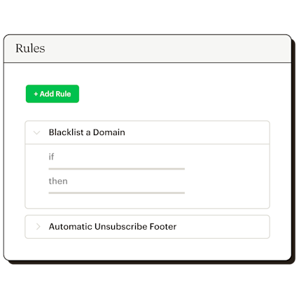 Transactional Email Rules Engine Mandrill Abstract UI