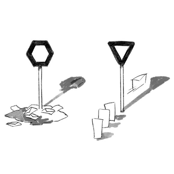 stop sign and yield sign