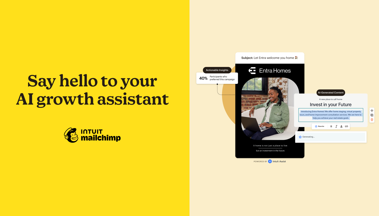 Mailchimp AI product interface