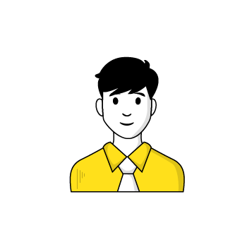 create a business email - Simple line drawings of a smiling human bust wearing a tie