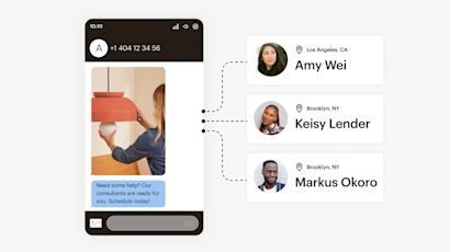 An automated MMS being sent only to customers who are located in Brooklyn, New York, or Los Angeles, California.