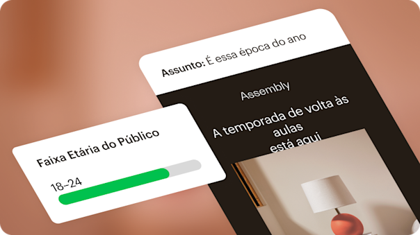 Visualização de um exemplo de e-mail promocional de volta às aulas, personalizado para o público-alvo de 18 a 24 anos.