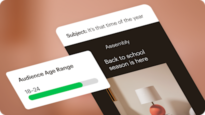 A visualization of an example email promoting back-to-school sales. This email has been personalized to the intended audience, in this case an age range of 18–24 years old.