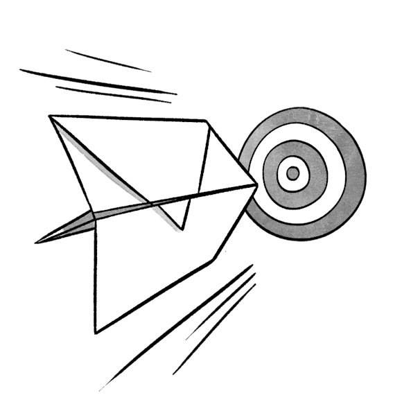 Paper airplance hitting a target