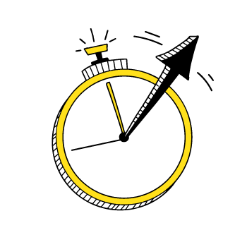 when to send emails - illustration of a timer / stopwatch 